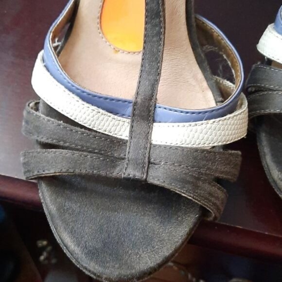 Diesel Leather Suede T Strap High Heel Sandal Size EU 39 US 8.5 - Picture 13 of 16